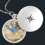 Wedding Vintage Bluebird Anniversary Necklace<br><div class="desc">Keepsake Necklaces Choose either Silver Plated Gold Finish or Sterling Silver Unique Personalized Custom !st Christmas Gift Wedding Keepsake Wedding Party Necklaces - to change background colour - click customize - click edit - choose last tool in drop down menu and choose from one of the colours shown or enter...</div>