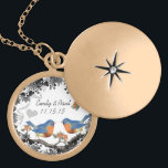 Wedding Vintage Bluebirds Anniversary Necklace<br><div class="desc">Keepsake Necklaces Choose either Silver Plated or Sterling Silver</div>