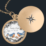 Wedding Vintage Bluebirds Anniversary Necklace<br><div class="desc">Keepsake Necklaces Choose either Silver Plated or Sterling Silver</div>