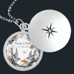 Wedding Vintage Coral Birds Anniversary Necklace<br><div class="desc">Keepsake Necklaces Choose either Silver Plated or Sterling Silver</div>