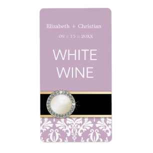 Wedding Vintage Damask Wine Labels