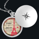 Wedding Vintage Eiffel Tower Burnt Edges Necklace<br><div class="desc">Wedding Keepsake Wedding Party Necklaces - to change background colour - click customize - click edit - choose last tool in drop down menu and choose from one of the colours shown or enter your rgb hex code for your custom wedding colour- to change font colour select the text you...</div>