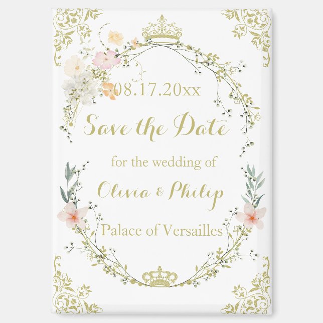 Wedding Vintage Floral Ornament Classic  Magnet (Front)