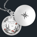 Wedding Vintage Grey Birds  Anniversary Necklace<br><div class="desc">Keepsake Necklaces Choose either Silver Plated or Sterling Silver</div>