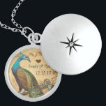 Wedding Vintage Peacock Anniversary Necklace<br><div class="desc">Wedding Keepsake Wedding Party Necklaces - to change background colour - click customize - click edit - choose last tool in drop down menu and choose from one of the colours shown or enter your rgb hex code for your custom wedding colour- to change font colour select the text you...</div>
