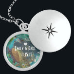 Wedding Vintage Peacock Anniversary Necklace<br><div class="desc">Wedding Keepsake Wedding Party Necklaces - to change background colour - click customize - click edit - choose last tool in drop down menu and choose from one of the colours shown or enter your rgb hex code for your custom wedding colour- to change font colour select the text you...</div>