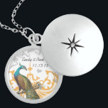 Wedding Vintage Peacock Anniversary Necklace<br><div class="desc">Wedding Keepsake Wedding Party Necklaces - to change background colour - click customize - click edit - choose last tool in drop down menu and choose from one of the colours shown or enter your rgb hex code for your custom wedding colour- to change font colour select the text you...</div>