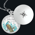 Wedding Vintage Peacock Anniversary Necklace<br><div class="desc">Wedding Keepsake Wedding Party Necklaces - to change background colour - click customize - click edit - choose last tool in drop down menu and choose from one of the colours shown or enter your rgb hex code for your custom wedding colour- to change font colour select the text you...</div>