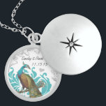 Wedding Vintage Peacock Anniversary Necklace<br><div class="desc">Wedding Keepsake Wedding Party Necklaces - to change background colour - click customize - click edit - choose last tool in drop down menu and choose from one of the colours shown or enter your rgb hex code for your custom wedding colour- to change font colour select the text you...</div>