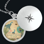 Wedding Vintage Peacock  Anniversary Necklace<br><div class="desc">Keepsake Necklaces Choose either Silver Plated Gold Finish or Sterling Silver Unique Personalized Custom !st Christmas Gift Wedding Keepsake Wedding Party Necklaces - to change background colour - click customize - click edit - choose last tool in drop down menu and choose from one of the colours shown or enter...</div>