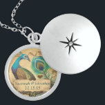 Wedding Vintage Peacock  Anniversary Necklace<br><div class="desc">Keepsake Necklaces Choose either Silver Plated Gold Finish or Sterling Silver Unique Personalized Custom 1st Christmas Gift Wedding Keepsake Wedding Party Necklaces - to change background colour - click customize - click edit - choose last tool in drop down menu and choose from one of the colours shown or enter...</div>