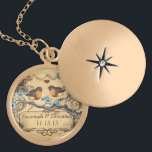 Wedding Vintage Robins Anniversary Necklace<br><div class="desc">Keepsake Necklaces Choose either Silver Plated Gold Finish or Sterling Silver Unique Personalized Custom !st Christmas Gift Wedding Keepsake Wedding Party Necklaces - to change background colour - click customize - click edit - choose last tool in drop down menu and choose from one of the colours shown or enter...</div>