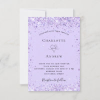 Wedding violet lavender glitter script