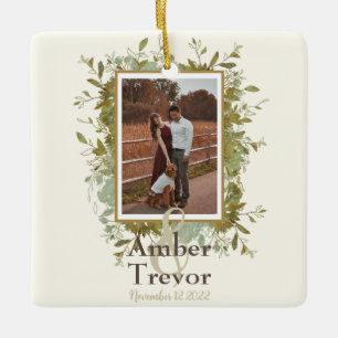 Wedding Vow Gift for Wife Eucalyptus Ceramic Ornament