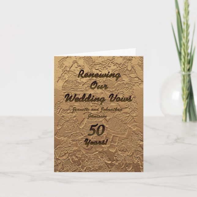 Wedding Vow Renewal Invitation 50 Years Golden (Front)