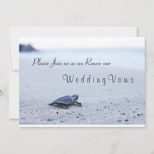 Wedding Vow Renewal Invitation Sea Turtle (Front)