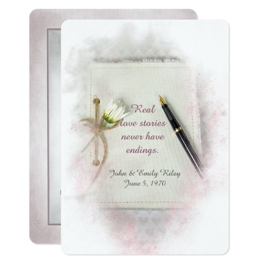 Wedding Vow Renewal journal with daisy Card