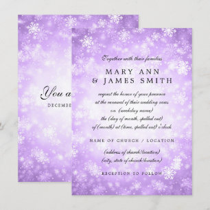 Wedding Vow Renewal Purple Winter Wonderland Invitation
