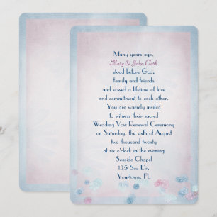Wedding vow renewal-soft daisy border invitation