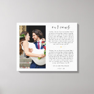 Wedding Vows Anniversary Photo Canvas Print