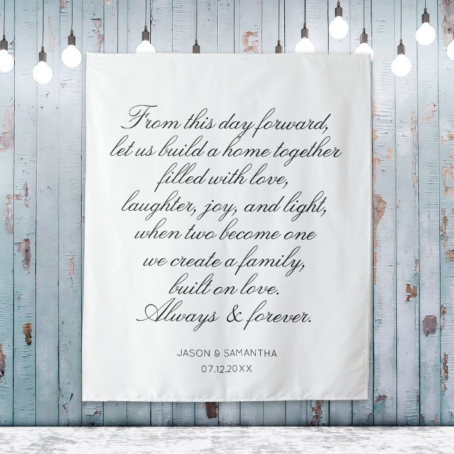 Wedding Vows Backdrop Personalized Calligraphy Tapestry (Wedding Vows Backdrop Personalized Calligraphy
)