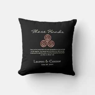 Wedding Vows Celtic Knot Irish Handfasting Throw Pillow