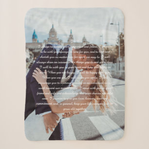 Wedding Vows Couple Photo Sherpa Blanket
