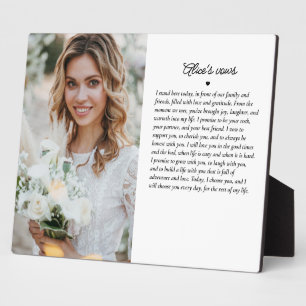 Wedding Vows Elegant Keepsake Photo (Left) Plaque