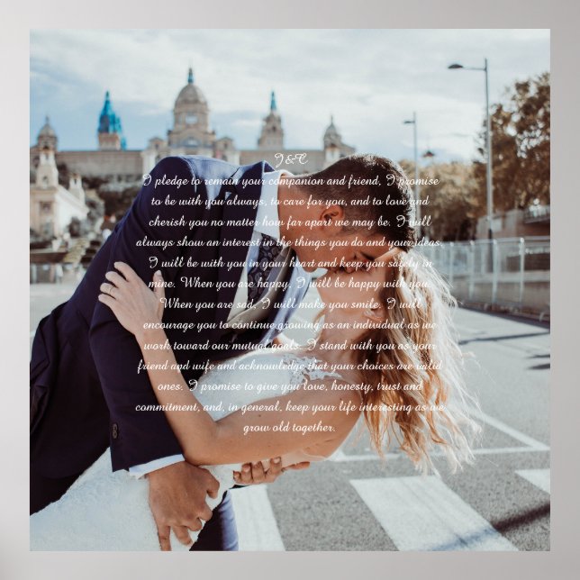 Wedding Vows Faux Wrapped Canvas Print (Front)