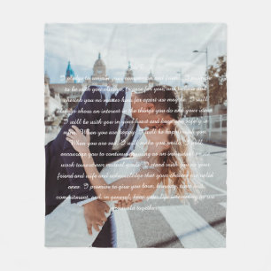 Wedding Vows Faux Wrapped Canvas Print Fleece Blanket