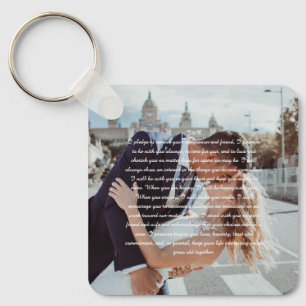 Wedding Vows Faux Wrapped Canvas Print Keychain