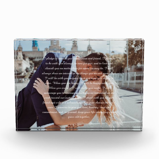 Wedding Vows Faux Wrapped Canvas Print Photo Block (Front)
