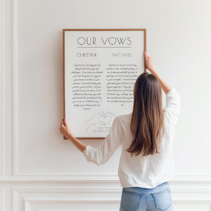 Wedding Vows   First Anniversary Gift  Poster