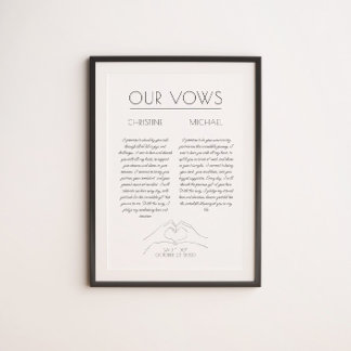 Wedding Vows | First Anniversary Gift  Poster