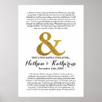 Wedding Vows Gold Ampersand Happily Ever After