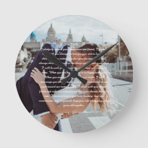 Wedding Vows Round Clock