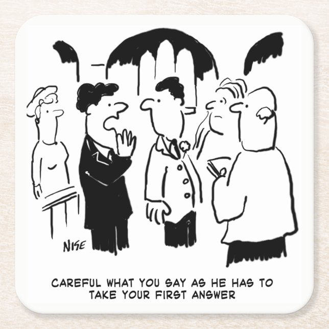 Wedding Vows Vicar and Best Man Square Paper Coaster (Front)