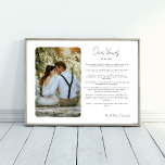 Wedding Vows with Photo Anniversary Gift Printable Poster<br><div class="desc">Celebrate your special moments with our Custom Wedding Vows with Photo Print. This elegant wedding vows photo poster makes an ideal wedding gift, 1st anniversary gift, or keepsake. Upload your favourite wedding photo to be transformed into a sleek, minimalistic style that complements any decor. Personalize the template with your wedding...</div>