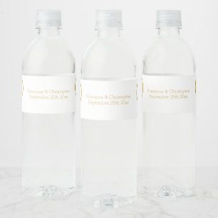 Wedding Water Bottle Label Gold Hearts