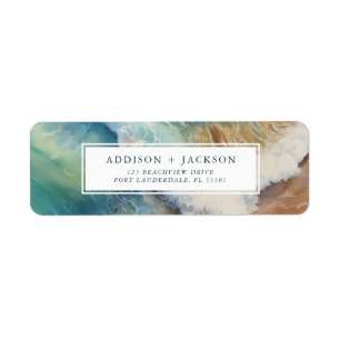 Wedding Watercolor Beach Return Address