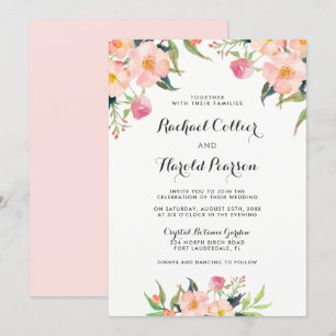 Wedding Watercolor Botanical Garden Floral Invitation
