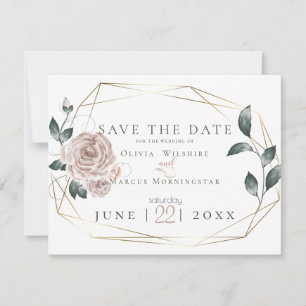 WEDDING     Watercolor Dusty Rose Blush Pink Save The Date