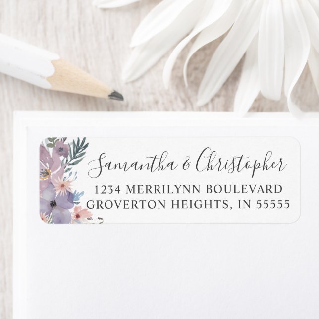 Wedding Watercolor Purple Floral Wildflower Script (Insitu)