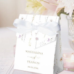 wedding watercolor wildflowers favour box