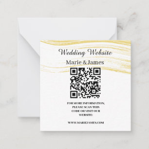 Wedding Website Add Name QR Code Minimalist Photo  Card