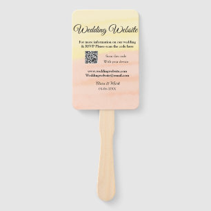 Wedding website add Q R code scan add name date ye Hand Fan