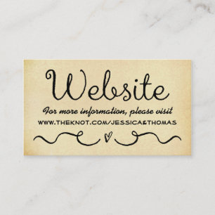 Wedding Website Card Aged Vintage Antique