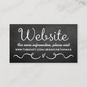Wedding Website Card Black Chalkboard