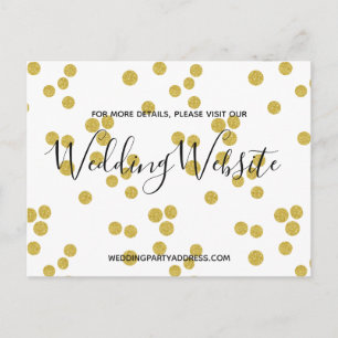 Wedding website card   Gold Confetti Postcard