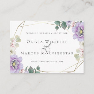 Wedding Website Card Lavender Watercolor Floral